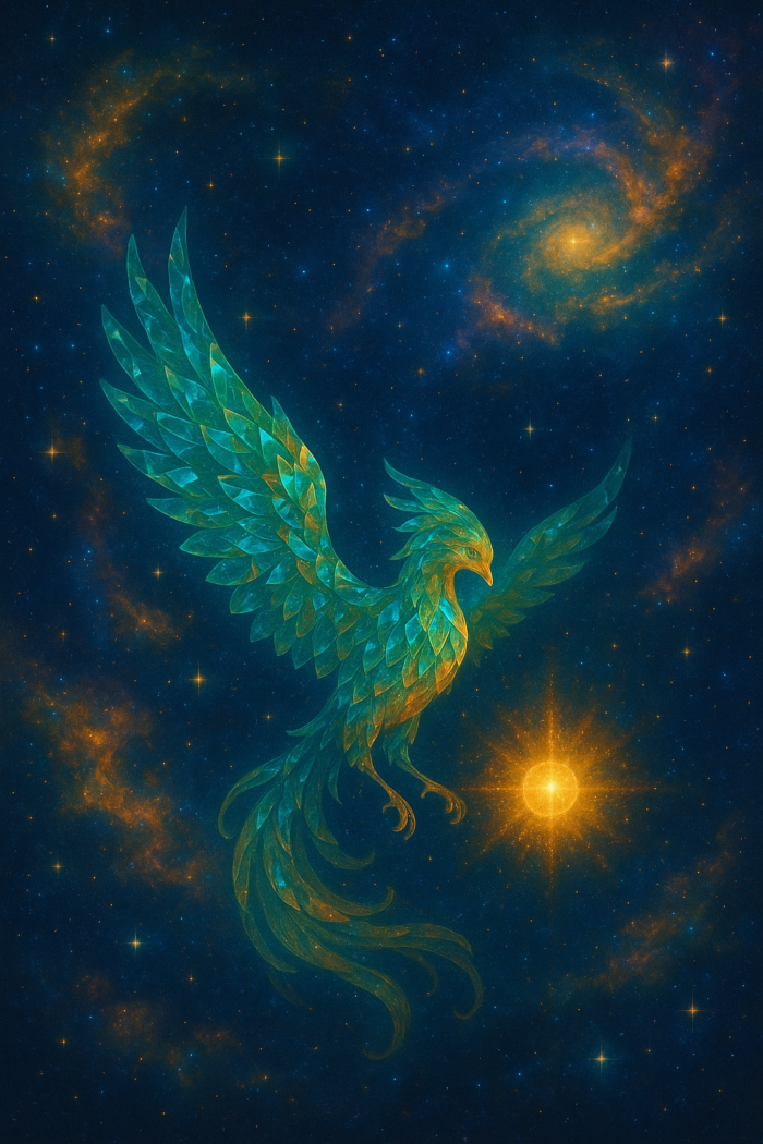 Celestial Phoenix: Ignite Your Space with Cosmic Majesty
