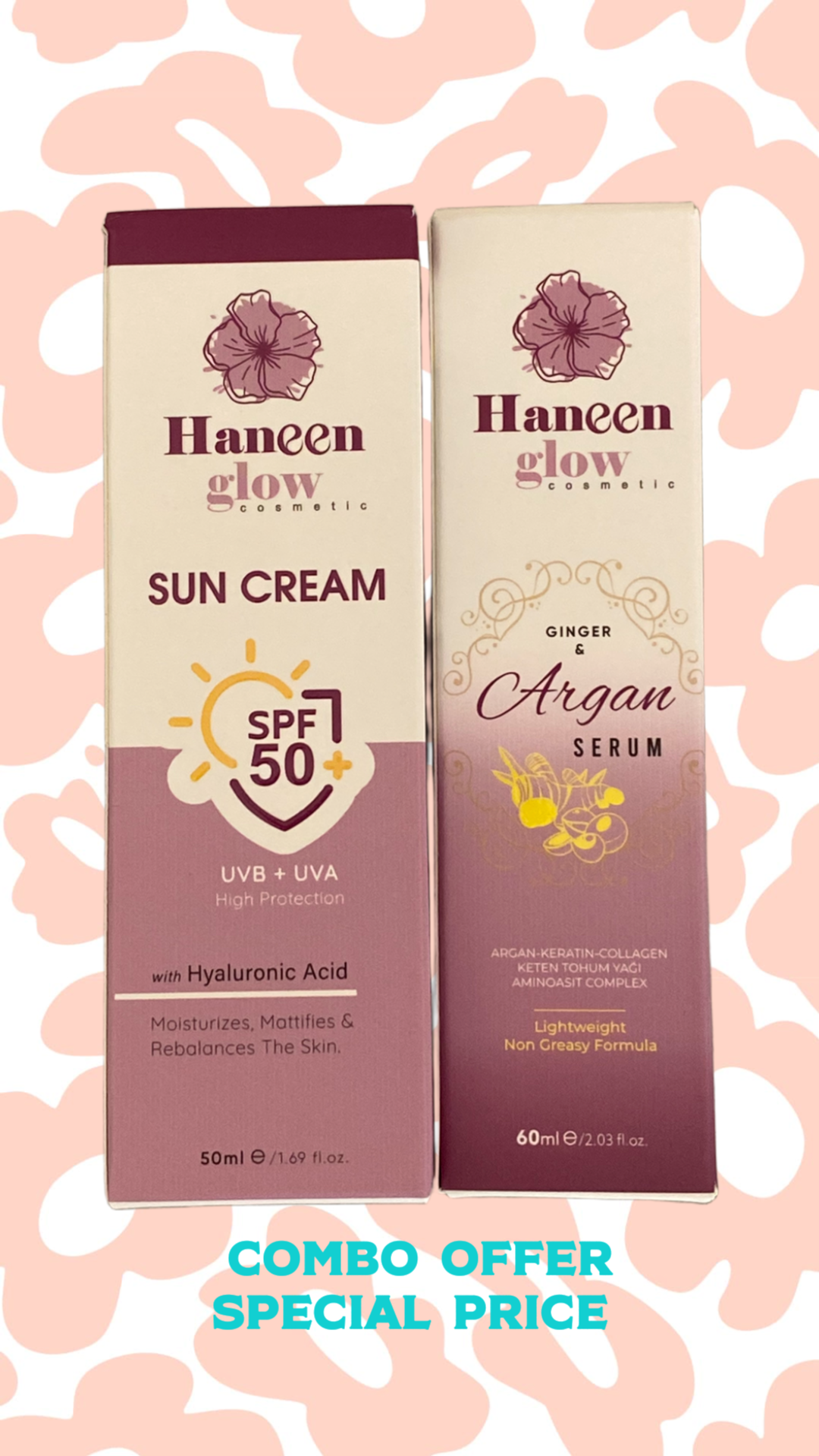 Haneen Glow Sun & Hair Combo
Protection for Your Skin – Nourishment for Your Hair